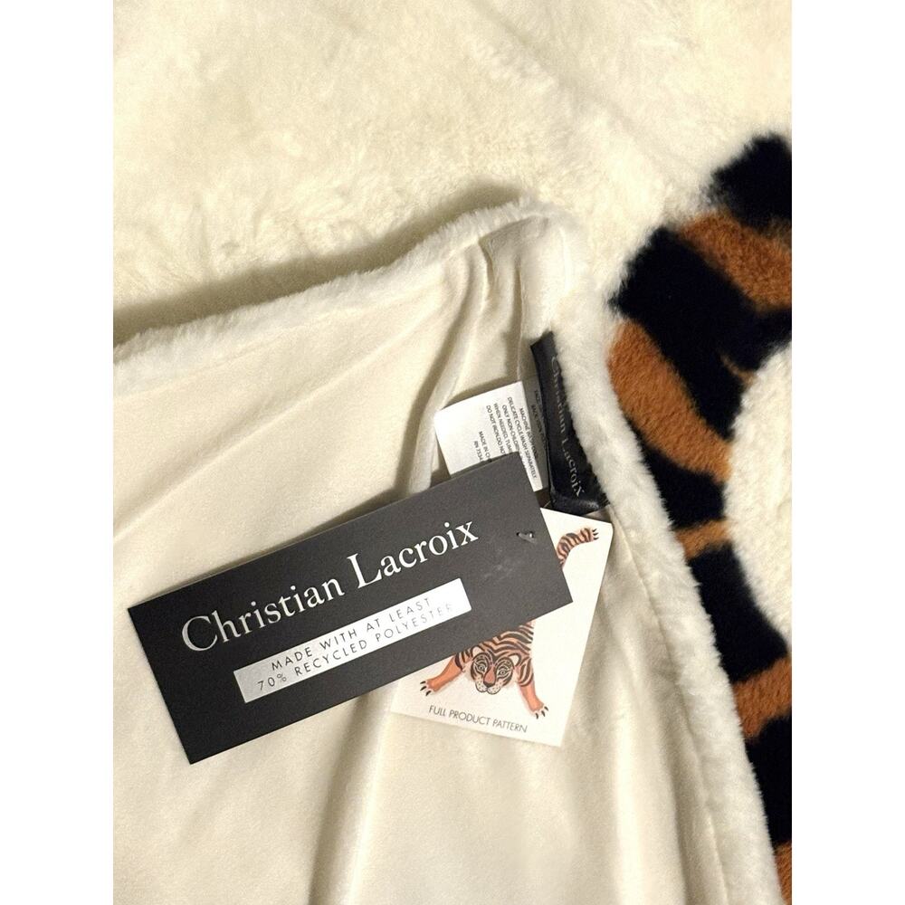 Christian Lacroix Faux Fur Tiger Throw Blanket Tiger Print NWT - Picture 5 of 16